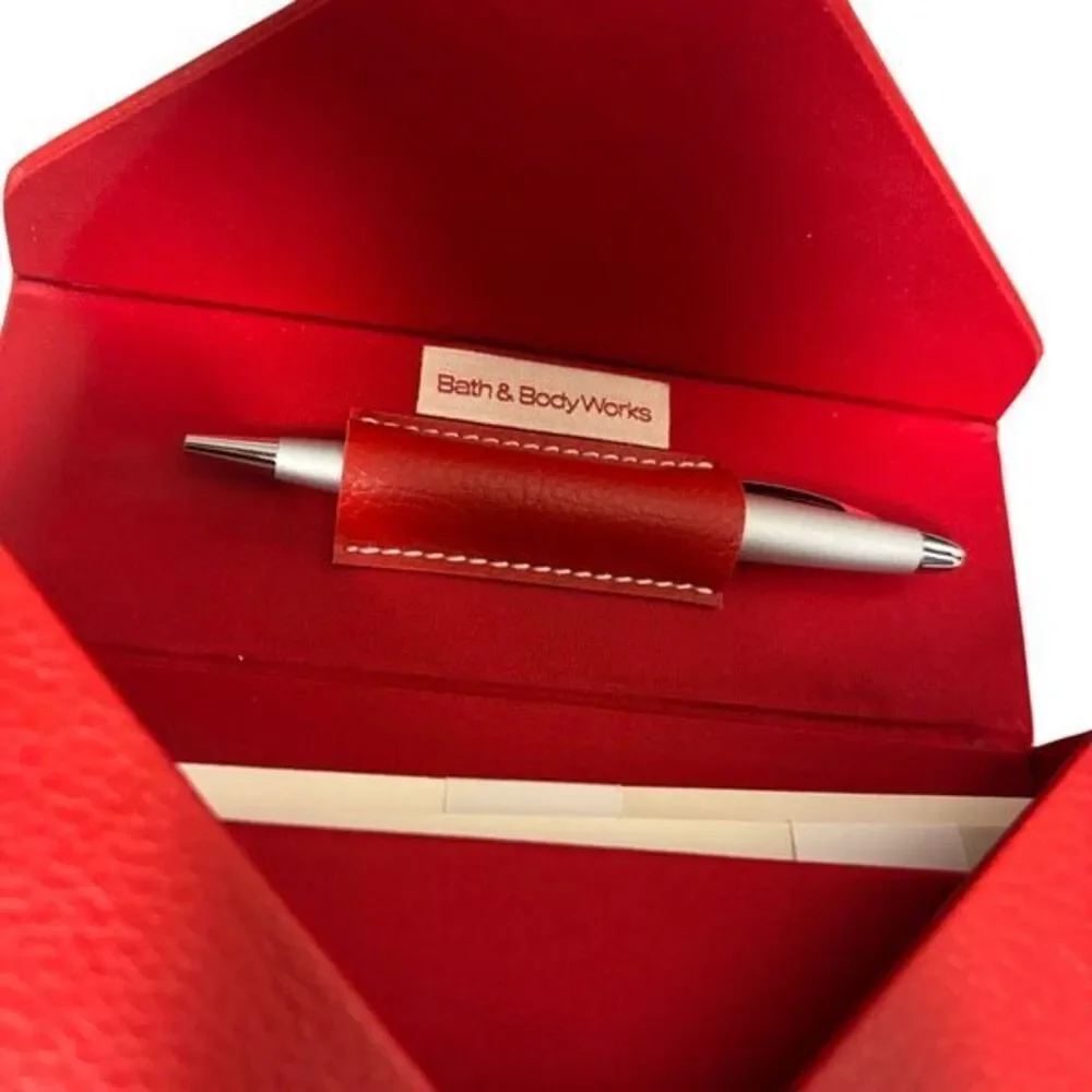 Bath & Body Works Red Faux Leather Stationery Set